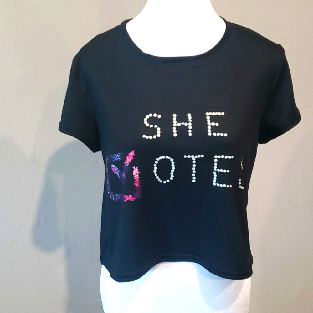 SHE VOTES Cropped TShirt